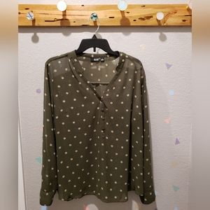 Hunter Green Print Button down